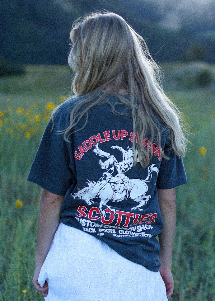Scottie's Custom Cowboy Shop - Faded Black Relaxed Fit Tee