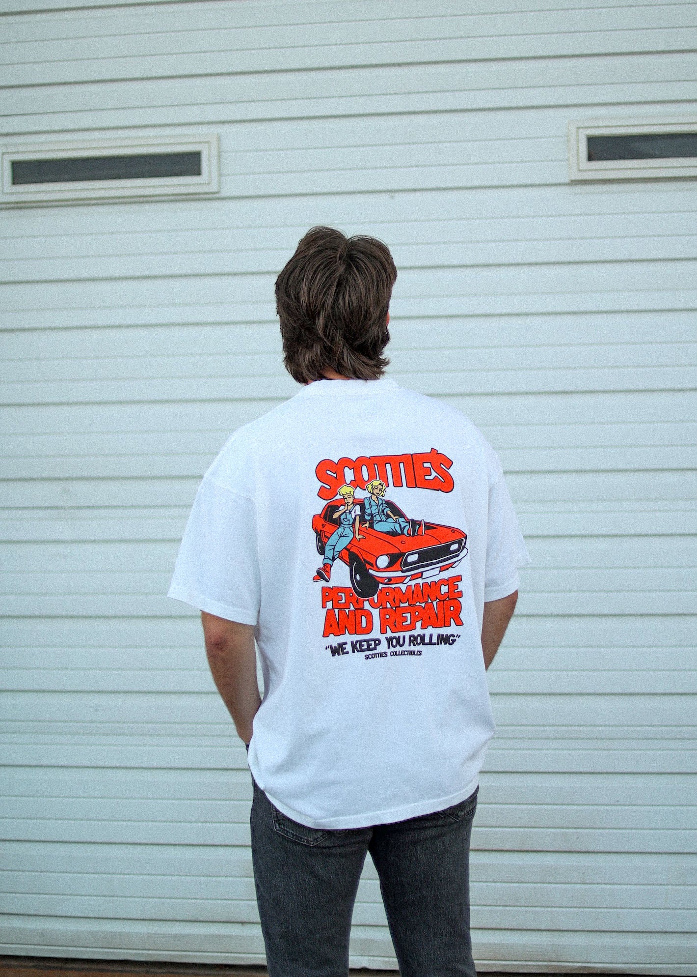 Scottie's Performance & Repair - White Heavyweight Boxy Fit Tee