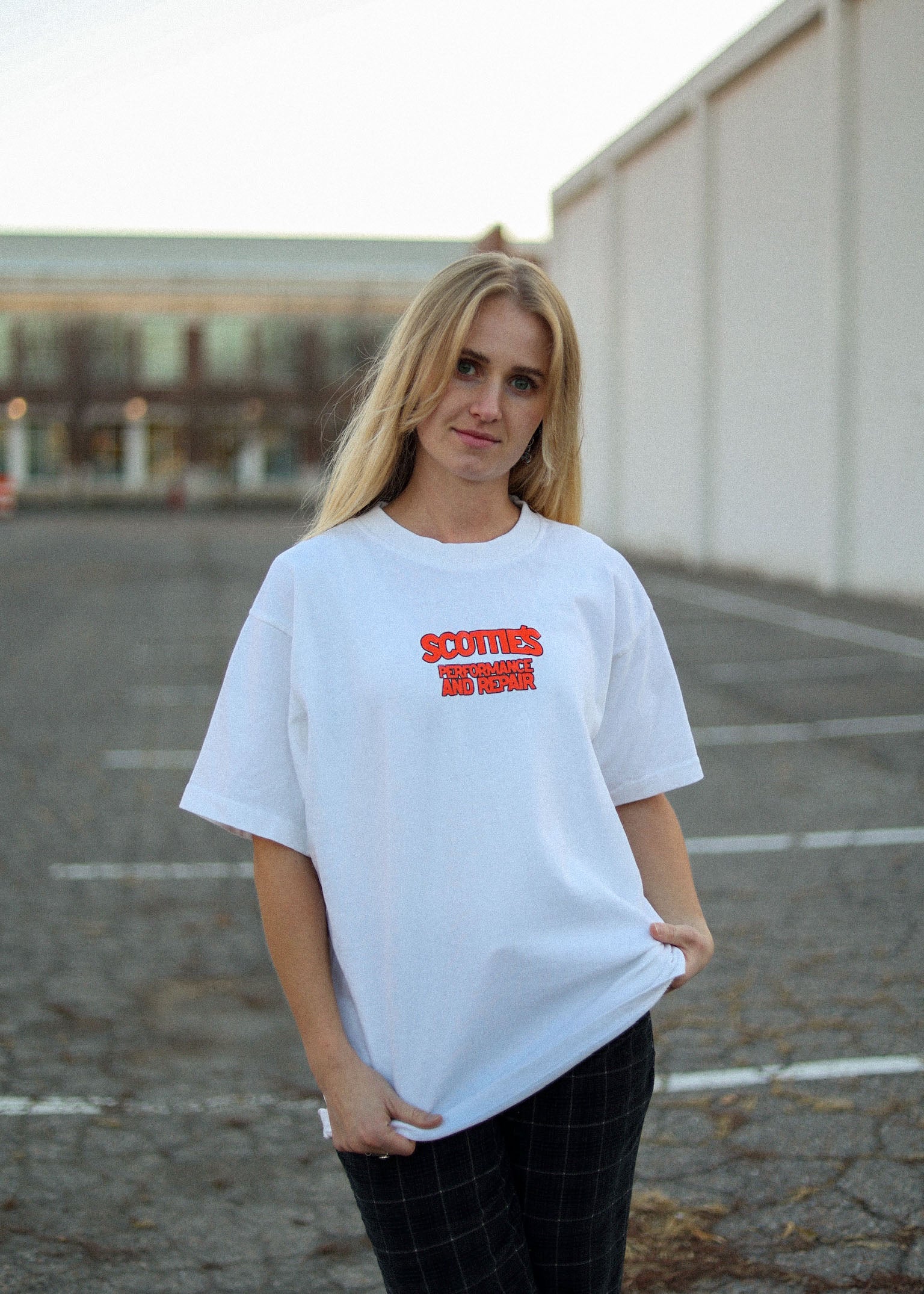 Scottie's Performance & Repair - White Heavyweight Boxy Fit Tee