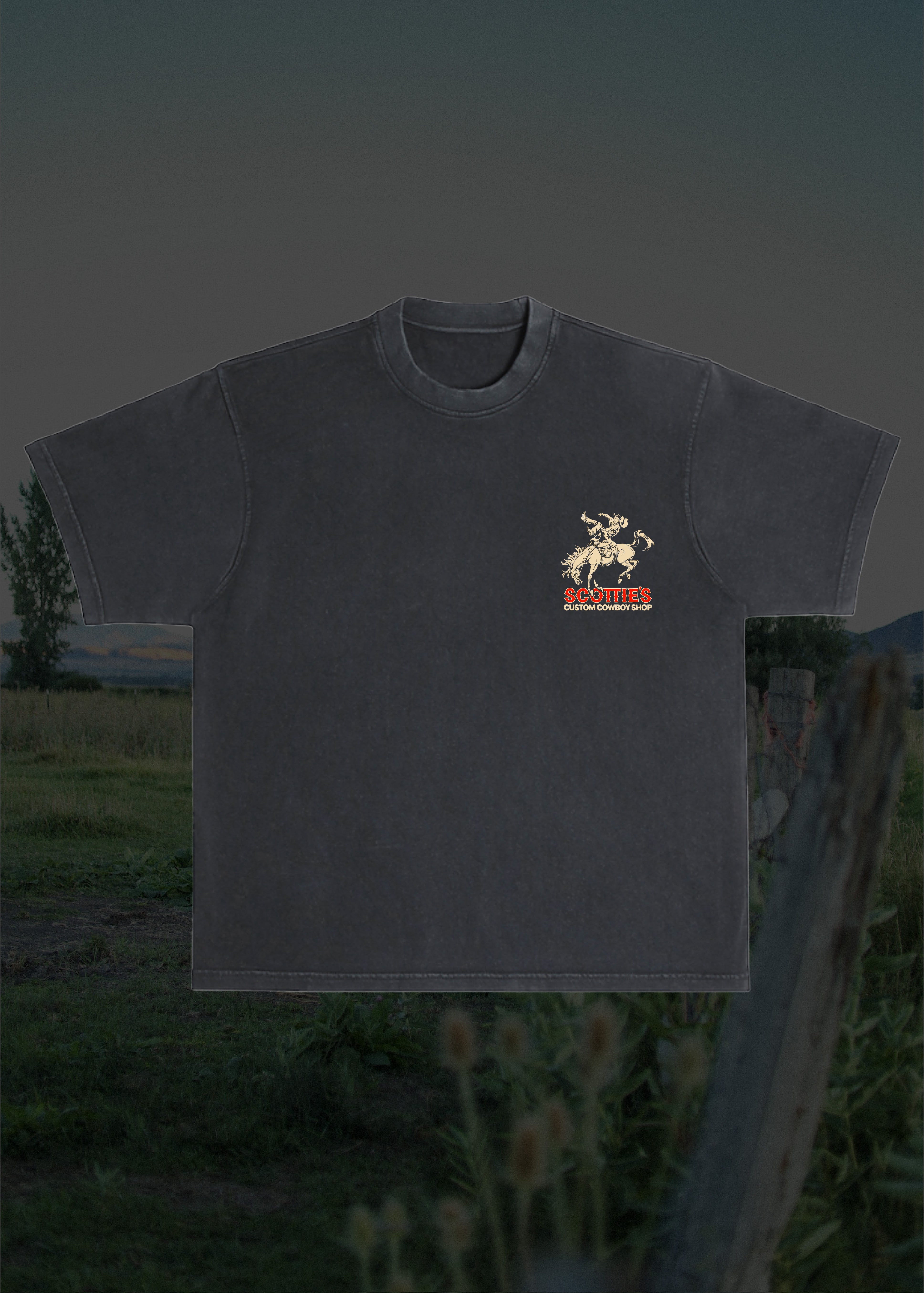 Scottie's Custom Cowboy Shop - Black Heavyweight Boxy Fit Tee