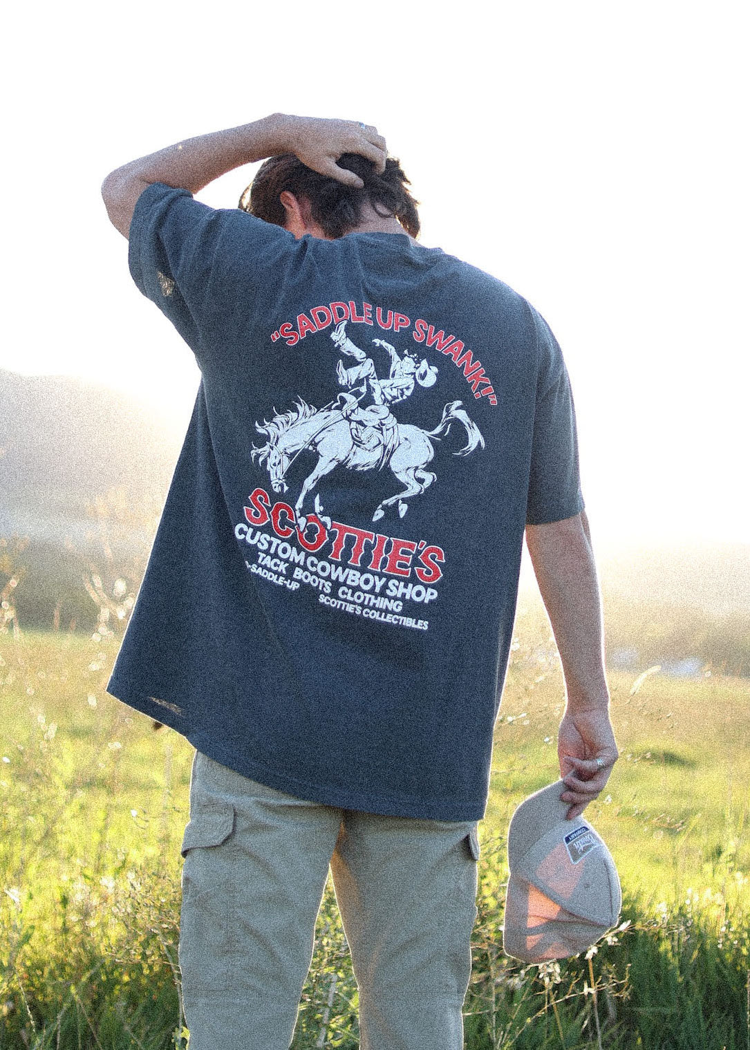 Scottie's Custom Cowboy Shop - Faded Black Relaxed Fit Tee