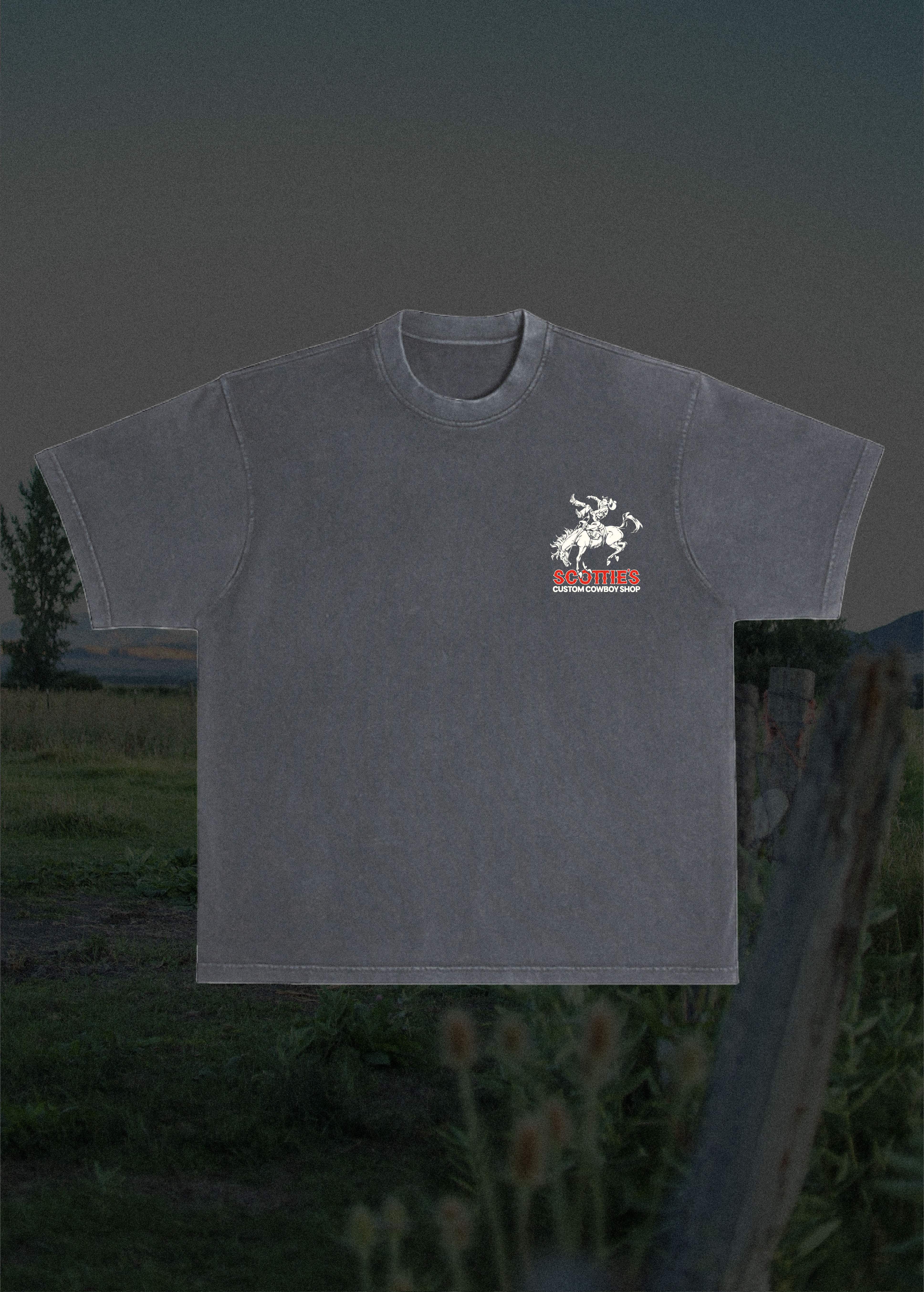 Scottie's Custom Cowboy Shop - Faded Black Relaxed Fit Tee