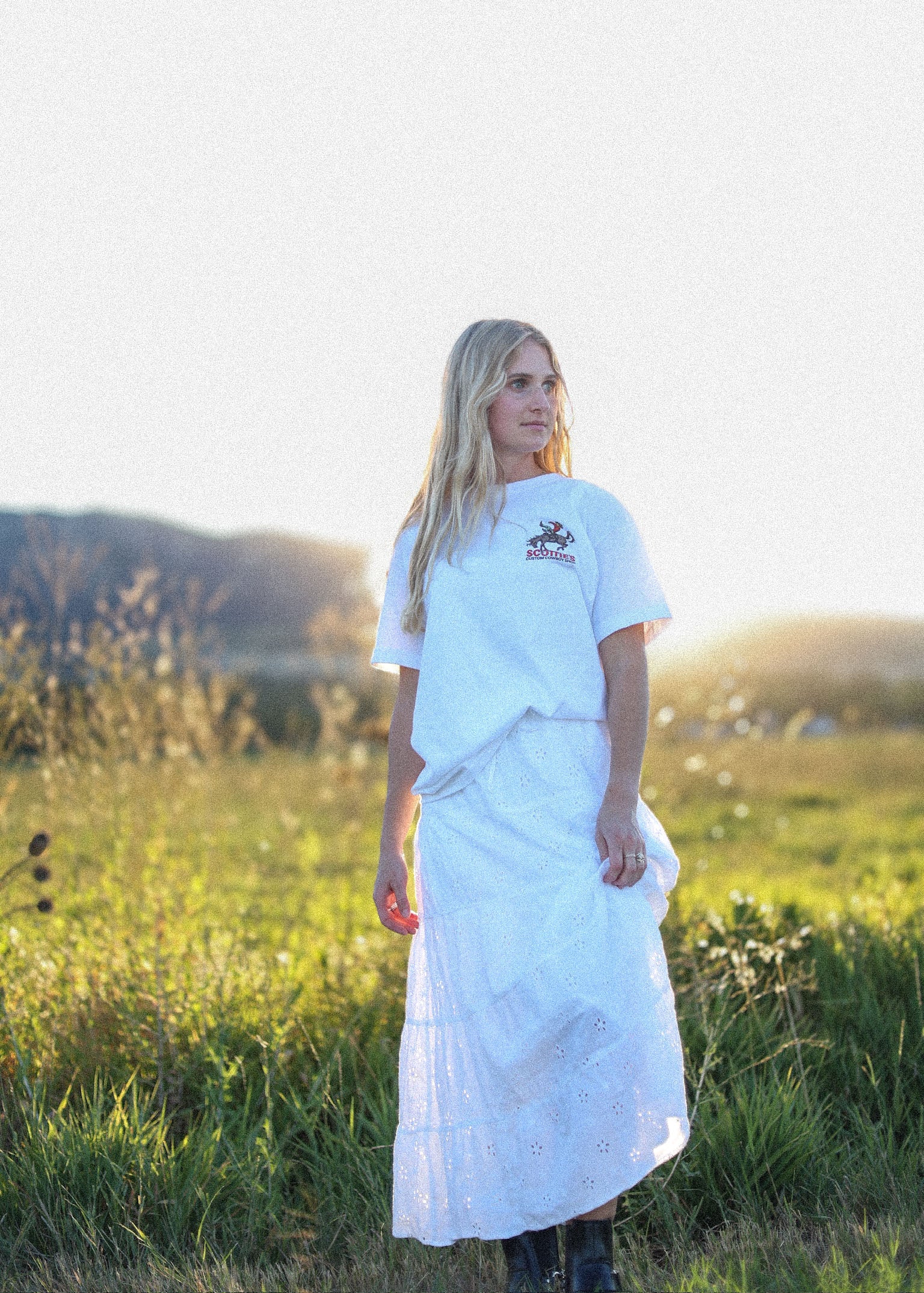 Scottie's Custom Cowboy Shop - White Relaxed Fit Tee