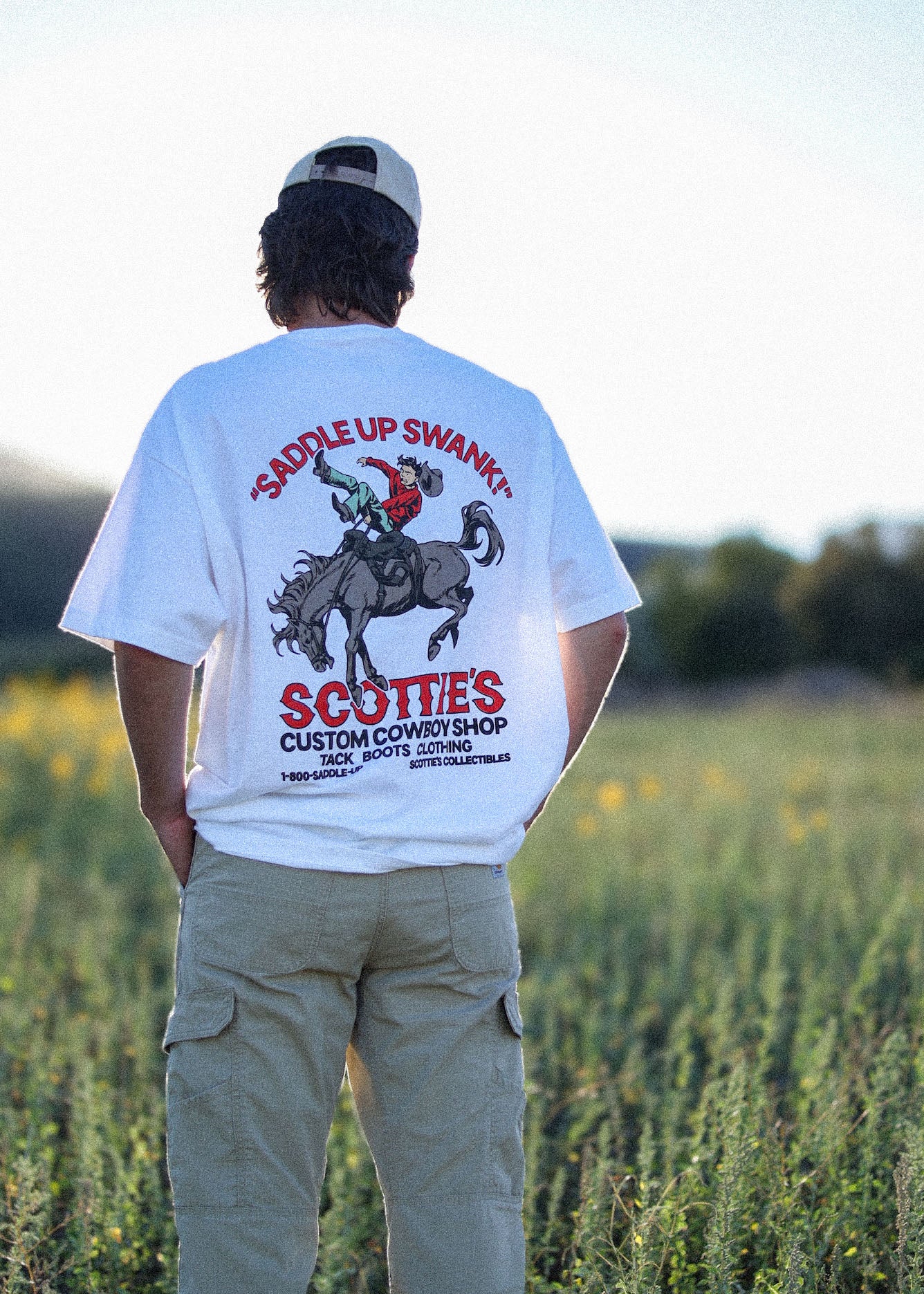 Scottie's Custom Cowboy Shop - White Relaxed Fit Tee