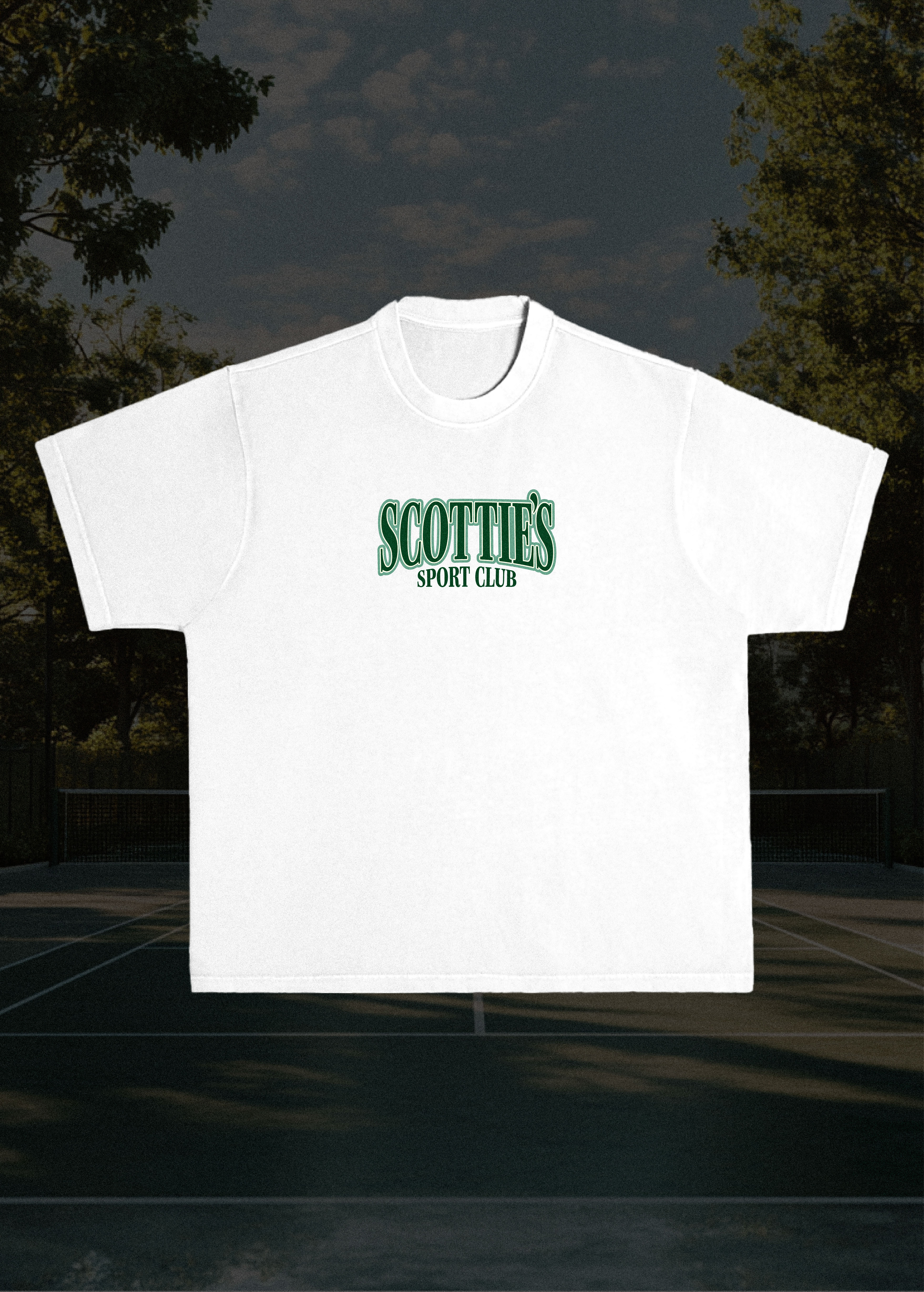 Scottie's Sport Club - White Relaxed Fit Tee